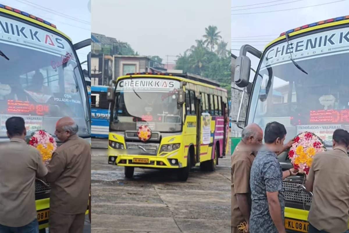 ബസിന് മുകളിൽ റീത്ത് വച്ചു; യാത്രക്കാർക്ക് നന്ദി; വാൽപ്പാറ-ചാലക്കുടി സ്വകാര്യ ബസ് ജീവനക്കാരുടെ വൈകാരിക പ്രതികരണം