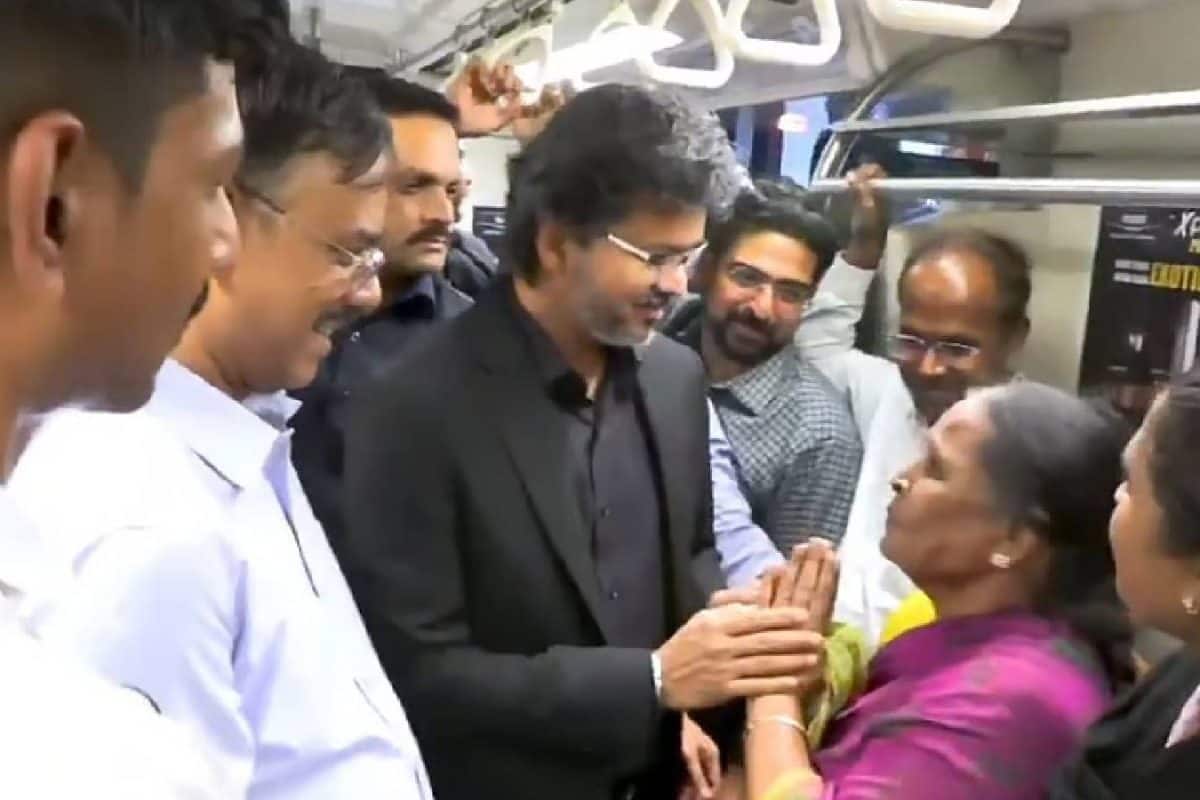 ചെന്നൈ മെട്രോയിൽ മുഖ്യമന്ത്രി വിജയ് യുടെ സർപ്രൈസ് സന്ദർശനം; ടിക്കറ്റെടുത്ത് യാത്ര ചെയ്ത് സംവിധാനങ്ങൾ പരിശോധിച്ചു
