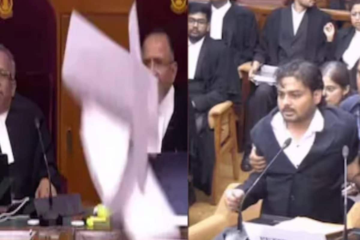 പേപ്പറുകൾ വലിച്ചെറിഞ്ഞു, ജഡ്ജിമാരെ അസഭ്യം പറഞ്ഞു; സുപ്രീംകോടതിയിൽ യുവാവിന്റെ പരാക്രമം