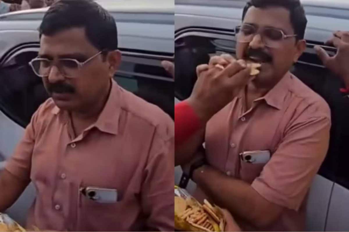 കൈക്കൂലിക്കാരൻ എന്നാരോപണം; ഉദ്യോഗസ്ഥനെ പഴകിയ ബിസ്ക്കറ്റ് കഴിപ്പിച്ച് പ്രതിഷേധം