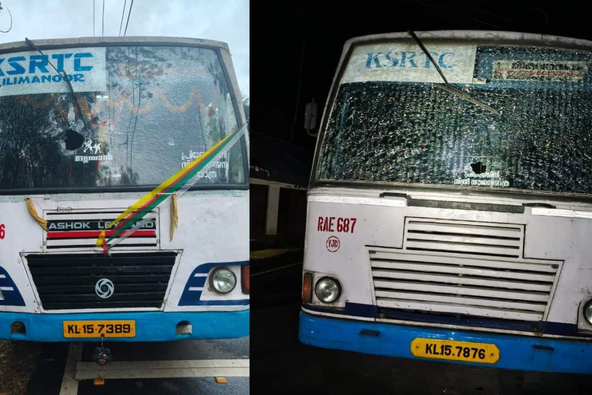 തിരുവനന്തപുരത്ത് പ്രിയദർശിനി ബസുകൾക്ക് നേരെ കല്ലേറ്; ആക്രമണത്തിന് പിന്നിൽ ബൈക്കിലെത്തിയ സംഘം