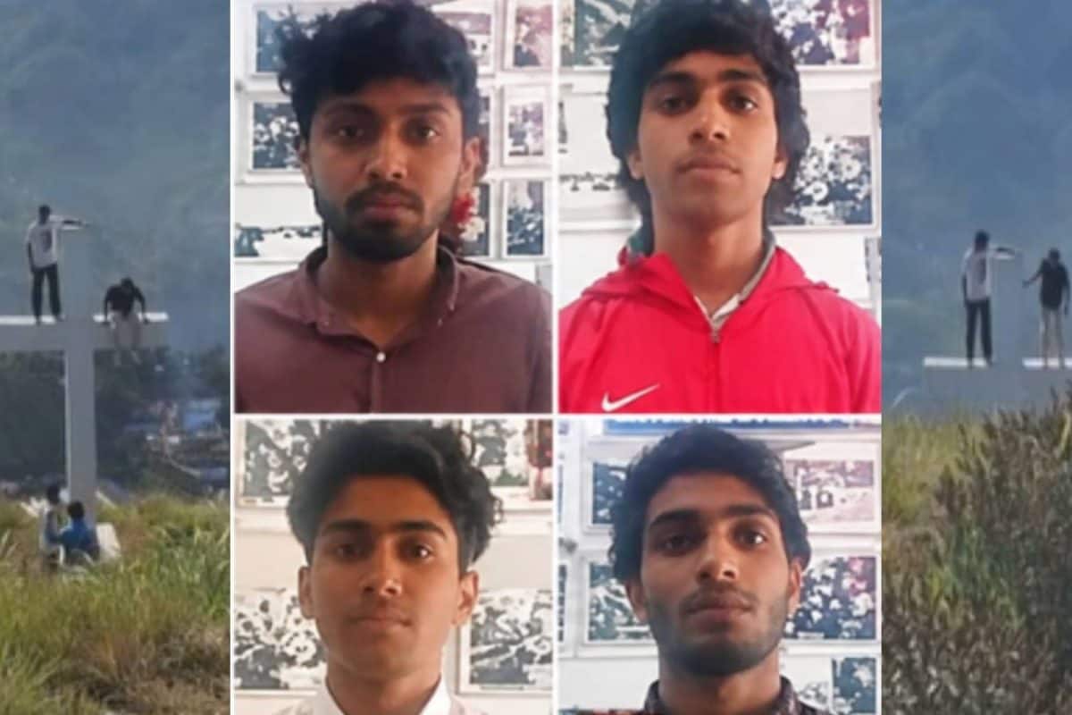 മൂന്നാർ പള്ളിവാസലിൽ കുരിശിന് മുകളിൽ കയറി ഫോട്ടോഷൂട്ട് നടത്തിയ 4 യുവാക്കൾ അറസ്റ്റിൽ