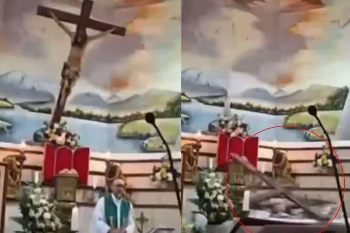 മരണത്തെക്കുറിച്ച് പ്രസംഗിച്ച വൈദികൻ നിമിഷങ്ങൾക്കകം കൂറ്റൻ കുരിശ് തലയിൽ വീണു മരിച്ചു