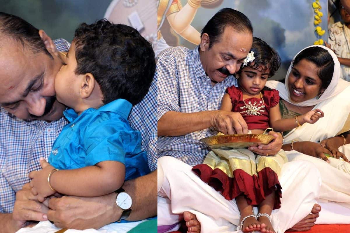കണ്ണൂരിൽ നിന്നും കുഞ്ഞ് ആരാധിക ! പറവൂരിലും ക്ലിഫ് ഹൗസിലും ആദ്യാക്ഷരം പകർന്ന് മുഖ്യമന്ത്രി വി ഡി സതീശൻ
