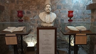 Mirza Beg Asadullah Khan Ghalib Mirza Ghalib Memorial, Ballimaran, Chandni Chowk in Delhi. Copyright (c) 2024 Dhan Pal Singh/Shutterstock.