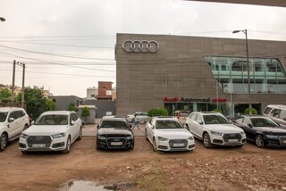 Audi AG German automobile manufacturer luxury car showroom at Mohan Cooperative Industrial Estate at Badarpur, New Delhi, India. Copyright (c) 2021 PradeepGaurs/Shutterstock.