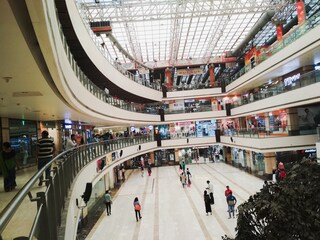 A view of beautiful architecture of V3S mall of Laxmi Nagar of Delhi. Copyright (c) 2019 Nishasharma/Shutterstock.