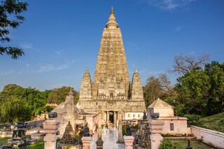 Mahabodhi temple at bodh gaya in Bihar. Buddha attained enlightenment here. Copyright (c) 2016 Tinnaporn Sathapornnanont/Shutterstock.