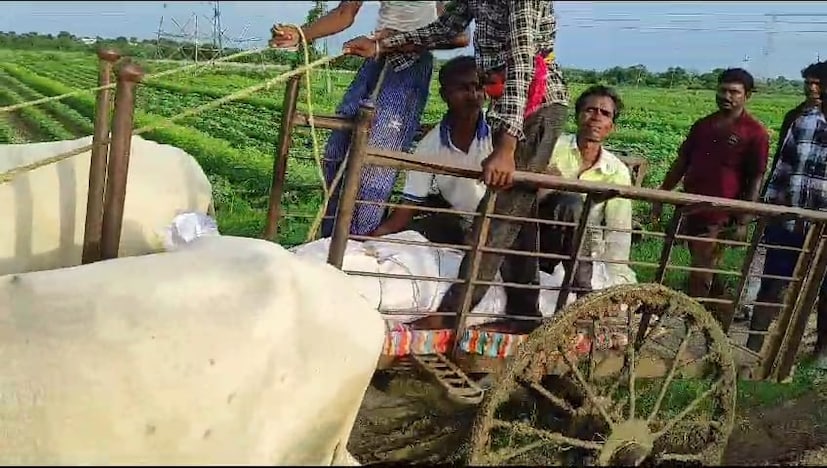 गावातील कच्च्या आणि पावसाळ्यामुळे अतिशय वाईट अवस्था असलेल्या रस्त्याने कशीबशी वाट काढत असताना रुग्णाचा मृत्यू झाला. इतकंच नाही तर शवविच्छेदन झाल्यावर रुग्णालयातून मृतदेह घरी नेण्यासाठी चक्क बैल बंडी वापरावी लागली.