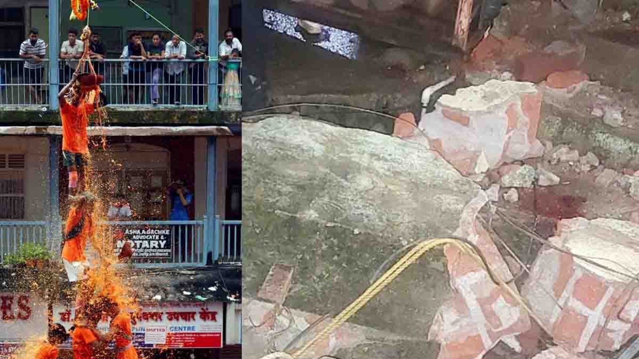 Dahihandi : दहीहंडी उत्सवाला गालबोट; गॅलरी कोसळली, 1 मुलगी जागीच ठार, 1 गंभीर