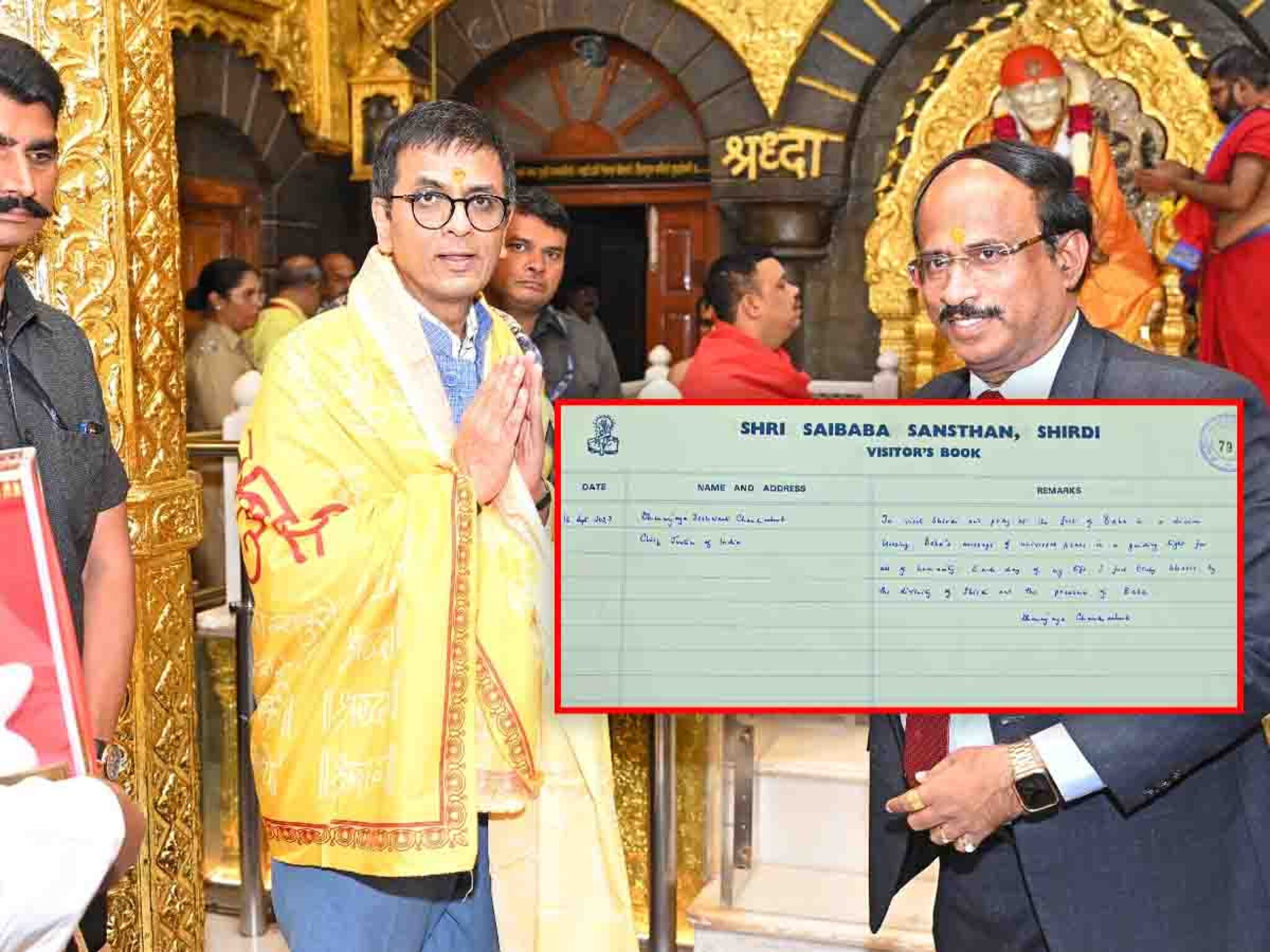 मराठमोळे सरन्यायाधीश शिर्डींच्या साईचरणी नतमस्तक; अभिप्राय वाचून भक्त होतील खूश