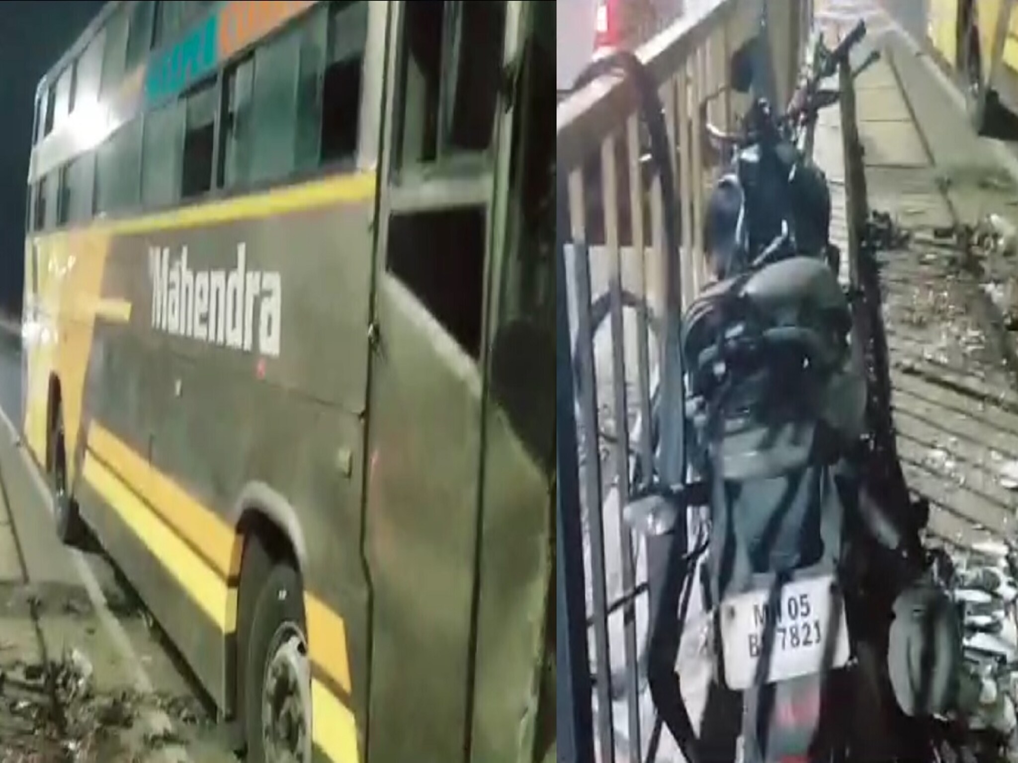 accident : खासगी बस चुकीच्या दिशेनं आली, दुचाकीला धडकली, 3 जणांचा जागीच मृत्यू