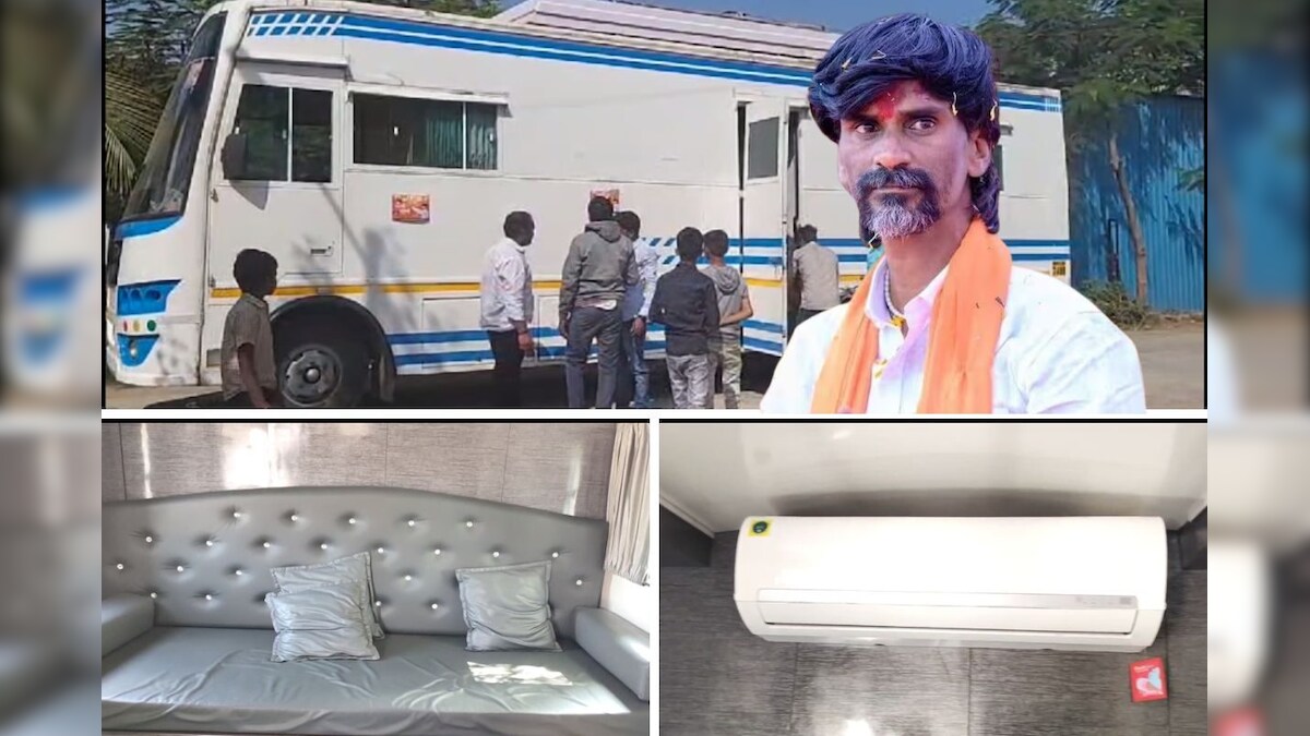 Manoj Jarange Patil Vanity Van एसी, सोफा, फ्रीज अन् ओव्हन