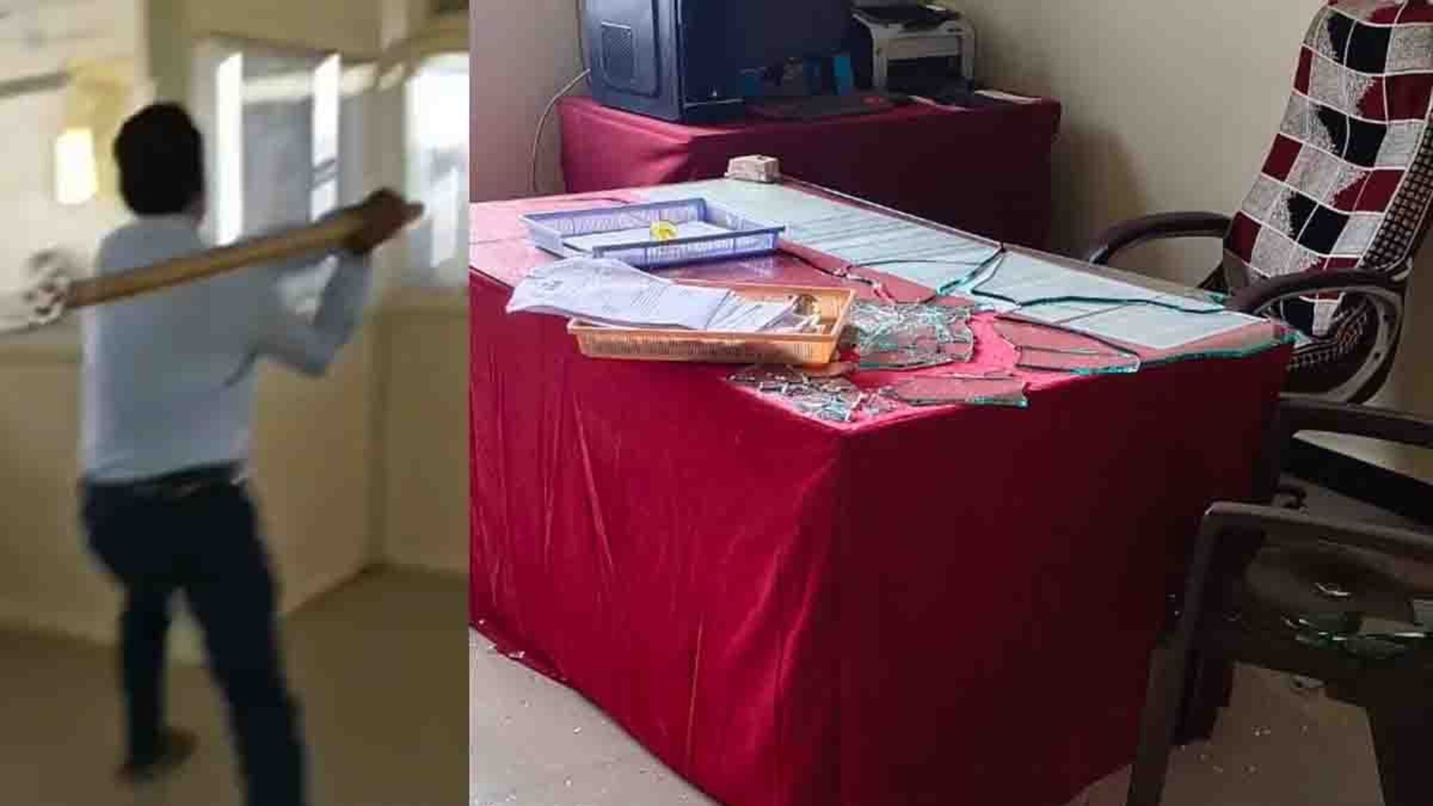 कारवाईचं पत्र आल्याने सरकारी अधिकाऱ्याची सटकली, महावितरणचं कार्यालय फोडलं; जामखेडमधील घटना