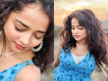 मोत्यांचे दागिने अन् निळा वनपिस; कल्याणची चुलबुली बनली बार्बी डॉल! PHOTO