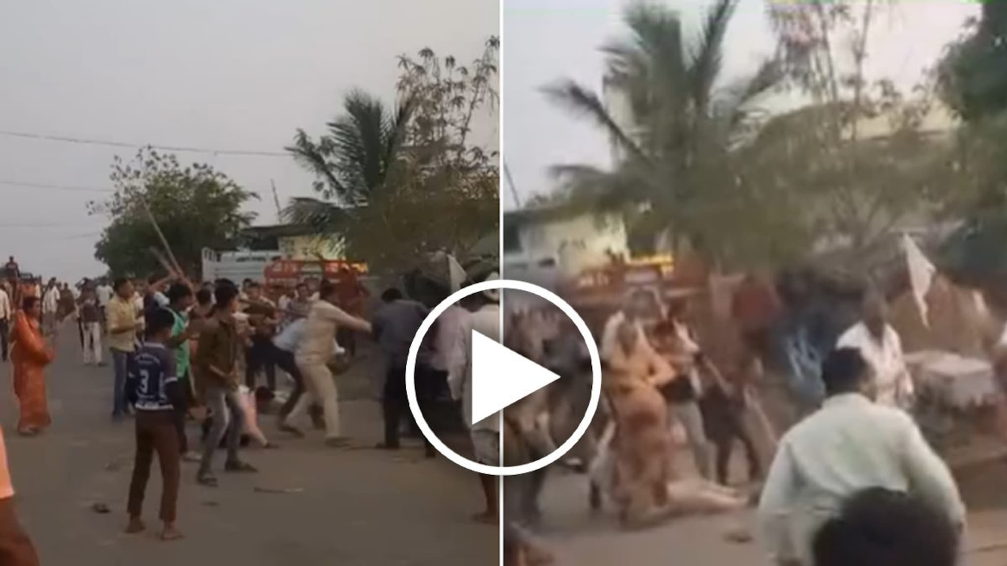 Buldhana News : बुलढाण्यात होळीला गालबोट! 2 गटात तुफान राडा; लहान मुलं, महिलाही भिडल्या, Video