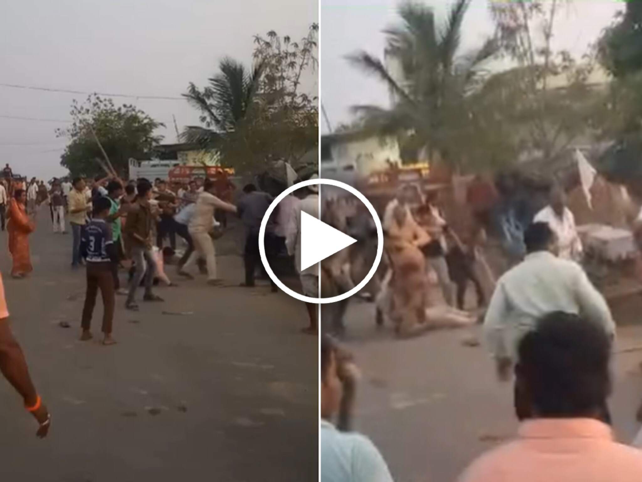 Buldhana News : बुलढाण्यात होळीला गालबोट! 2 गटात तुफान राडा; लहान मुलं, महिलाही भिडल्या, Video