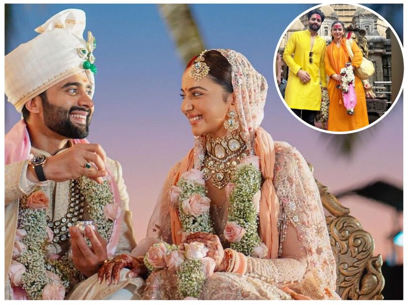 बॉलिवूड अभिनेत्री रकुल प्रीत सिंग आणि जॅकी भगनानी यांनी नुकतंच लग्न केलं.  बॉलिवूड अभिनेत्री रकुल प्रीत सिंग आणि जॅकी भगनानी यांनी नुकतंच लग्न केलं.