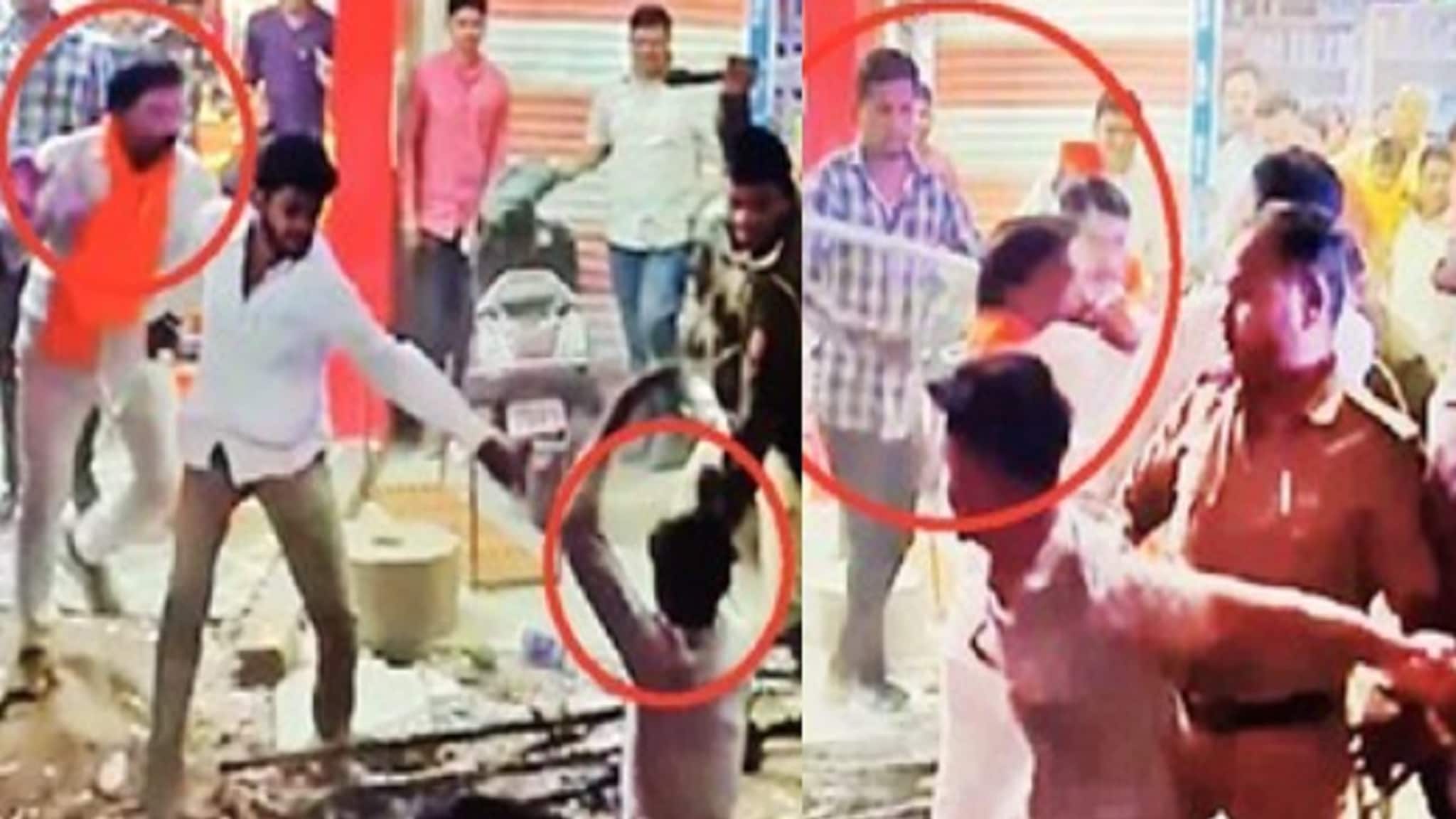 Buldhana : पोलिसांसमोरच आमदाराने तरुणाला बेदम चोपले, मारहाणीचा VIDEO VIRAL