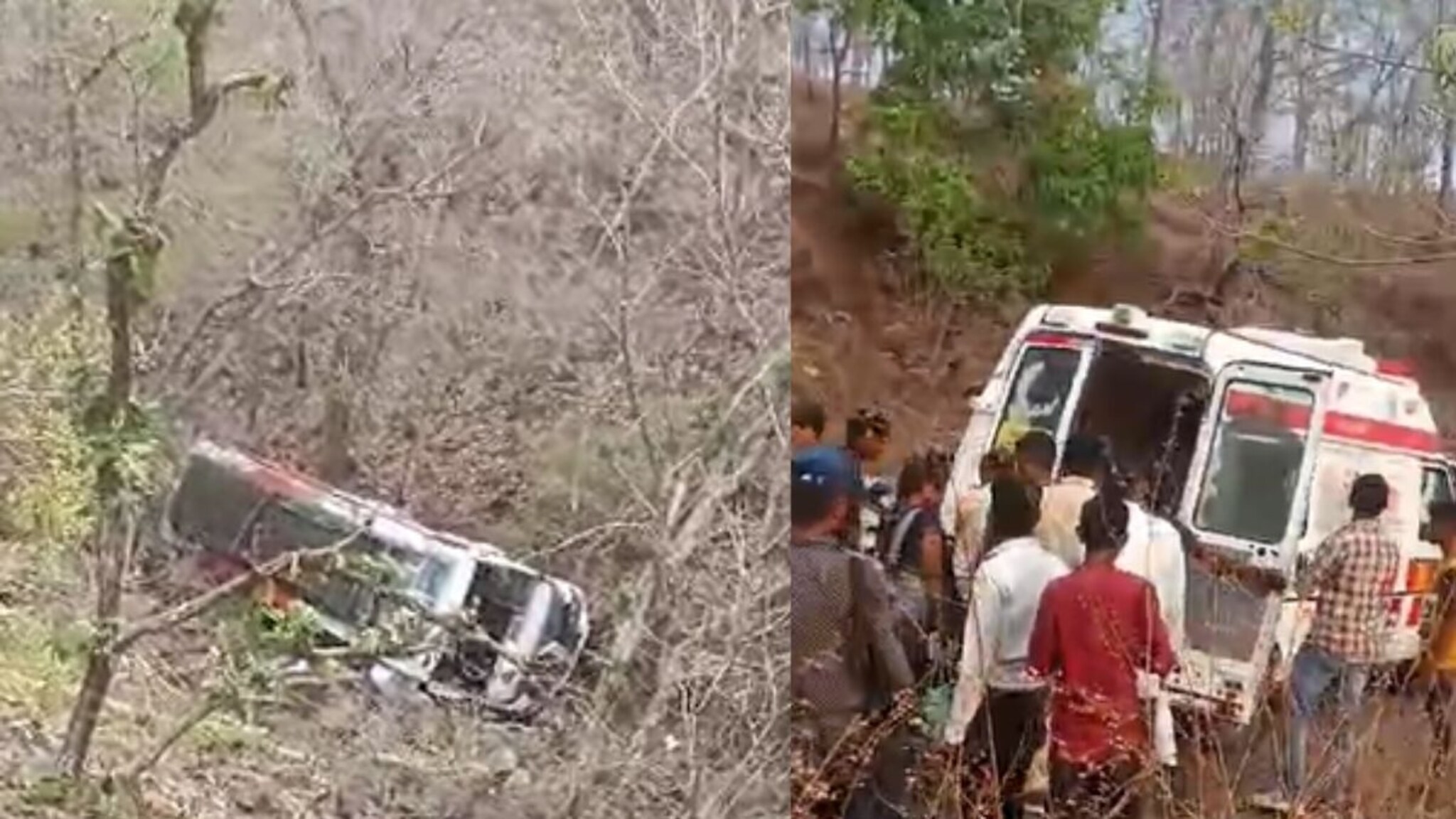 Buldhana accident : प्रवाशांनी भरलेली बस 100 फूट दरीत कोसळली, बुलढाण्यात मोठी दुर्घटना, घटनास्थळाचे पहिले photos