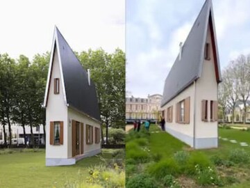 अद्भुत! एका भिंतीत बांधलंय आलिशान घर; विश्वास बसत नाही तर पाहा Inside Photo