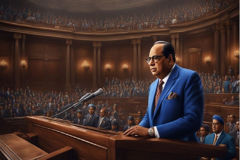 भारतरत्न डॉक्टर बाबासाहेब आंबेडकर यांचा जन्म 14 एप्रिल 1891 रोजी झाला होता. भारतासाठी डॉ आंबेडकरांनी दिलेलं योगदान लक्षात घेऊन त्यांना भारत सरकारने देशाचा सर्वोच्च नागरी पुरस्कार 'भारतरत्न' प्रदान केला गेला. डॉ बाबासाहेब आंबेडकरांचे आर्टिफिशिअल इंटेलिजन्सच्या माध्यमातून तयार करण्यात आलेले फोटो पाहूयात. (फोटो सौजन्य : playground.com) भारतरत्न डॉक्टर बाबासाहेब आंबेडकर यांचा जन्म 14 एप्रिल 1891 रोजी झाला होता. भारतासाठी डॉ आंबेडकरांनी दिलेलं योगदान लक्षात घेऊन त्यांना भारत सरकारने देशाचा सर्वोच्च नागरी पुरस्कार 'भारतरत्न' प्रदान केला गेला. डॉ बाबासाहेब आंबेडकरांचे आर्टिफिशिअल इंटेलिजन्सच्या माध्यमातून तयार करण्यात आलेले फोटो पाहूयात. (फोटो सौजन्य : playground.com)