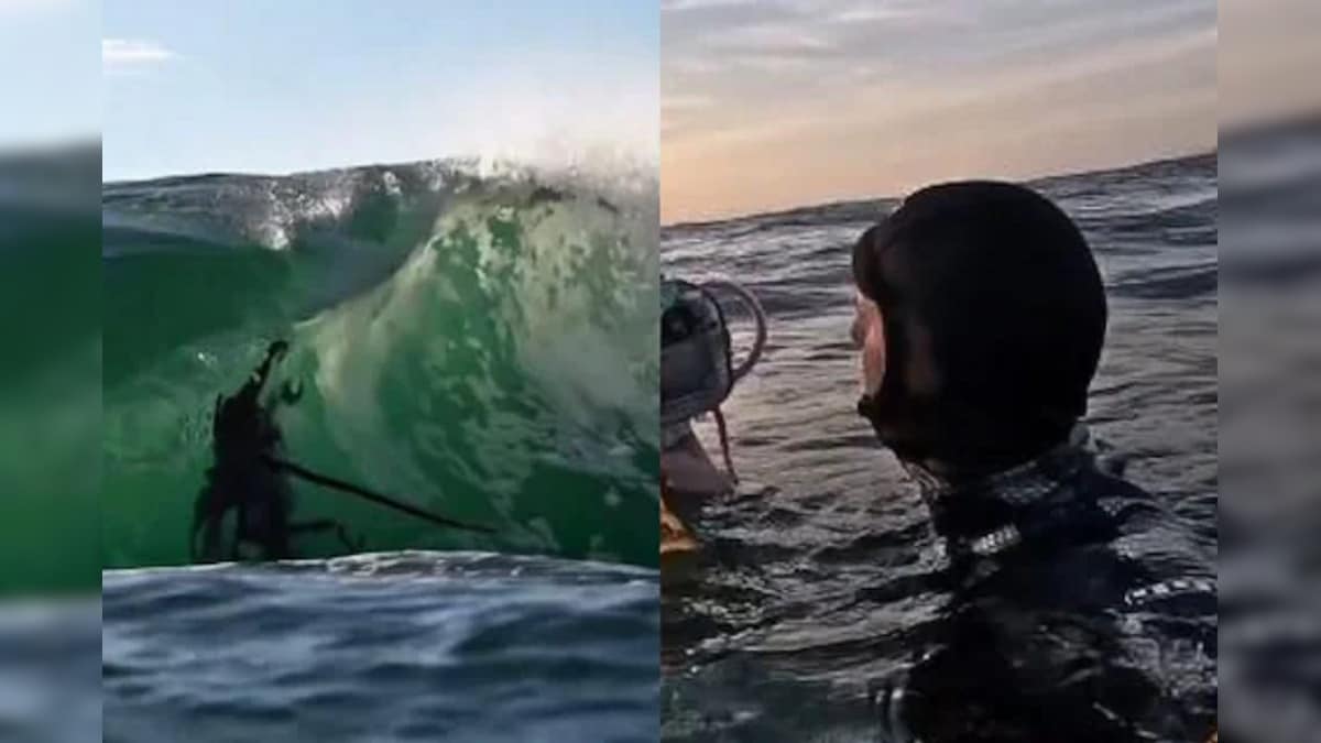 बापरे!  समुद्र की लहरों में क्या दिखता है?  वीडियो देखकर हर किसी के पसीने छूट गए