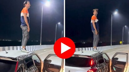 ड्रायव्हिंग सीट सोडून कारवर चढली व्यक्ती