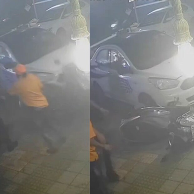 या घटनेत या हॉटेलमध्ये पार्क करण्यात आलेल्या दुचाकींचं मोठं नुकसान झालं आहे, हा सर्व प्रकार सीसीटीव्हीमध्ये कैद झाला आहे.