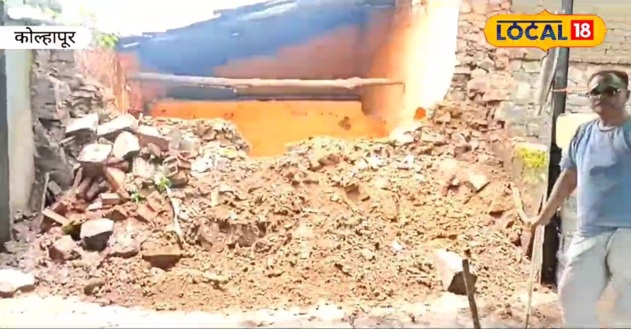 कोल्हापुरच्या पट्टणकोडोलीत पावसामुळे घरांची पडझड, लाखोंचे झाले नुकसान