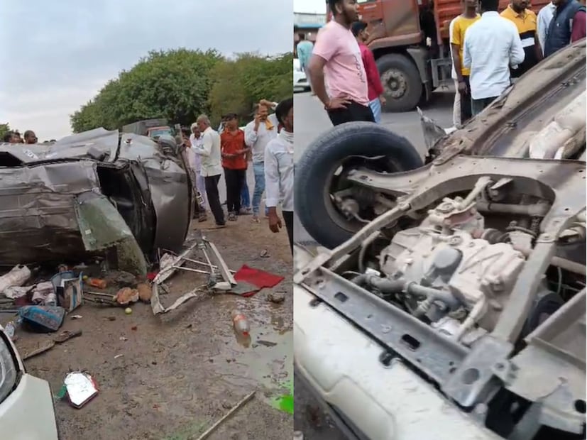 अहमदनगर शहराकडून संभाजीनगरकडे जाणाऱ्या कंटेनरने 8 वाहनांना मागिल बाजुने जोरदार धडक दिली. 