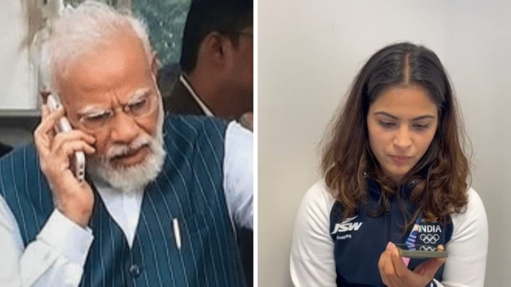 Paris Olympics 2024 : ऑलिम्पिकमध्ये मेडल जिंकणाऱ्या मनूला पंतप्रधान मोदींचा फोन, म्हणाले...