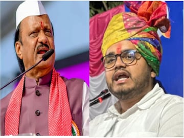 अजित पवार आणि रोहित पाटील अजित पवार आणि रोहित पाटील