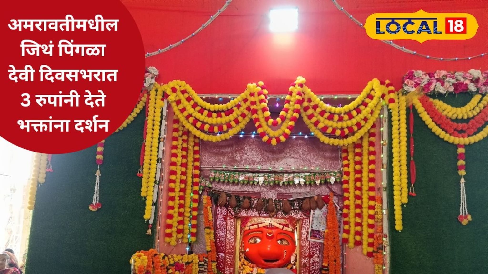 अमरावतीमधील पिंगळा देवी दिवसभरात 3 रुपांनी देते भक्तांना दर्शन, नवसही होतो पूर्ण, VIDEO