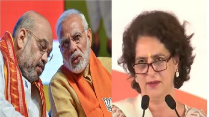 प्रियांका गांधी-अमित शाह-नरेंद्र मोदी