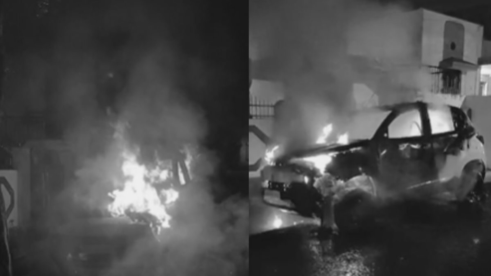 मोठी बातमी! ऐन निवडणुकीत उमेदवाराच्या वाहनावर हल्ला, कारच दिली पेटवून