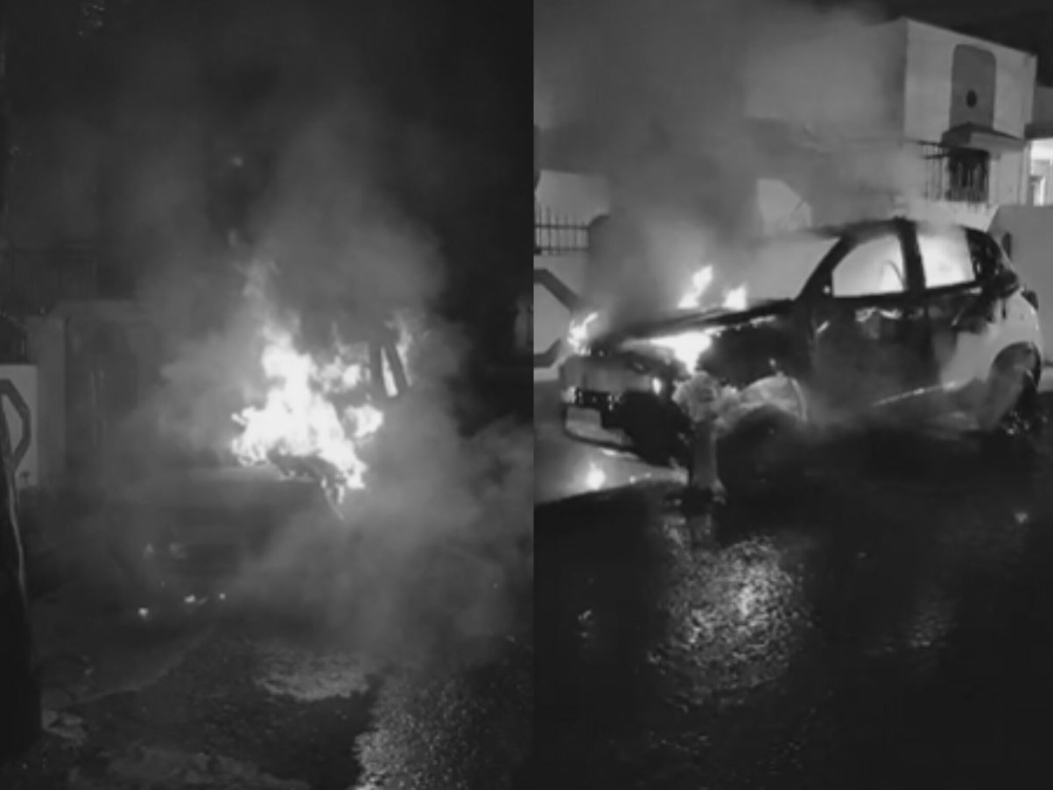 मोठी बातमी! ऐन निवडणुकीत उमेदवाराच्या वाहनावर हल्ला, कारच दिली पेटवून