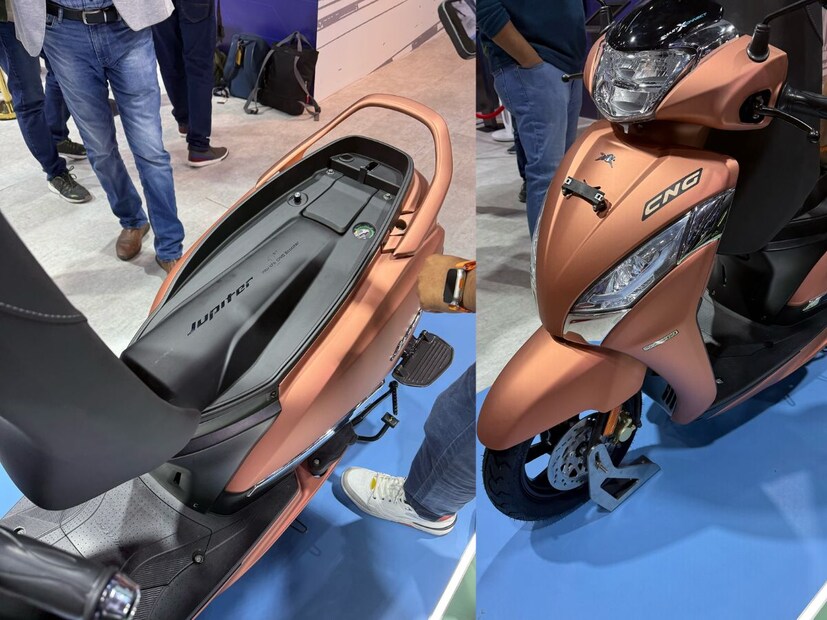 नव्या Jupiter CNG 124.8cc इंजिन दिलं आहे जे 7.1 bhp आणि 9.4 Nm इतका टॉर्क जेनेरेट करतो. अंडर-सीट स्टोरेज व्यतिरिक्त CNG Jupiter ही सेम पेट्रोल Jupiter सारखीच दिसायला आहे. 