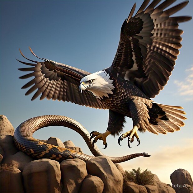 गरूड : क्रेस्टेड सर्पेंट इगल ही गरूडांची एक प्रजाती. जी कोब्रासारख्या खतरनाक प्राण्यांची शिकार करण्यासाठीच ओळखली जाते. (सर्व फोटो : AI Generated Image)