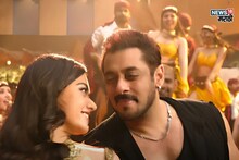 सिकंदर नाचे नाचे! नाचता नाचता भाईजान थांबला,  हळूच केलं रश्मिकानं Kiss , VIDEO