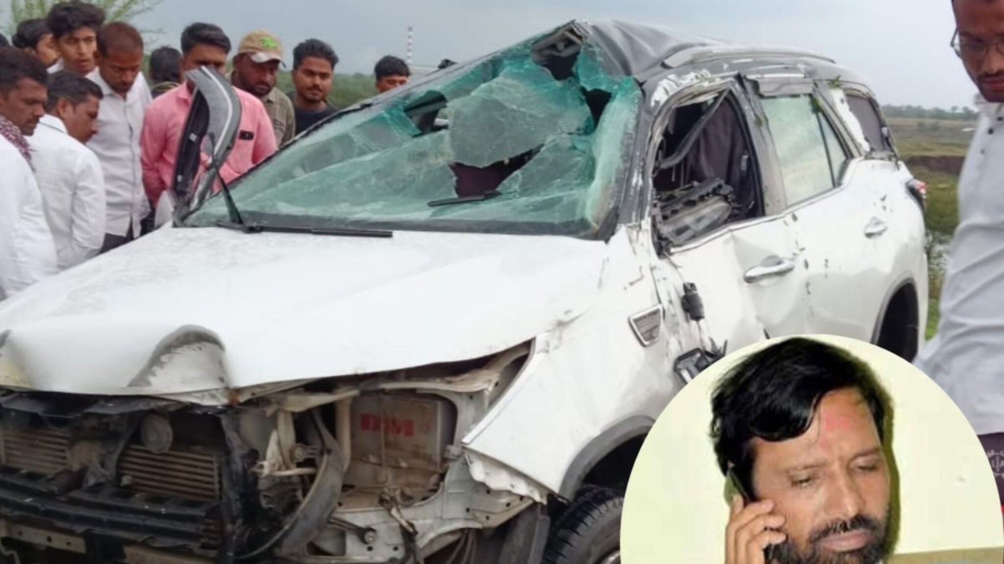 भाजपचे माजी आमदार आर. टी. देशमुख यांच्या फॉर्च्युनर गाडीचा अपघात, जागेवरच गेले