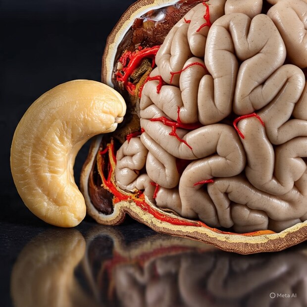 काजूत मॅग्नेशिअमही चांगल्या प्रमाणात असतं. त्यामुळे काजू मेंदूसाठीही चांगले आहेत. काजू खाल्ल्याने मेंदूची क्षमता वाढते.