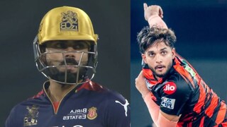 harsh dube takes virat kohli wicket