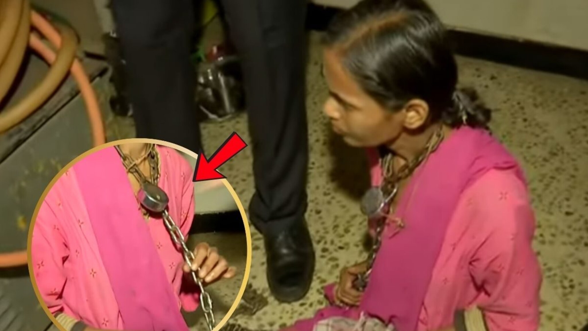 कोल्हापुरात महिलेला कित्येक दिवस साखळदंडाने कुलूपबंद अवस्थेत ठेवलं बांधून