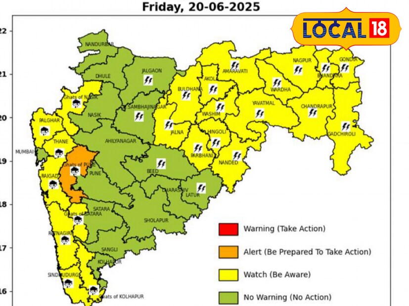 मराठवाड्यातील काही जिल्ह्यांत आज, 20 जून रोजी हलक्या ते मध्यम पावसाचा अंदाज आहे. जालना, परभणी, हिंगोली आणि नांदेड या चार जिल्ह्यांना यलो अलर्ट जारी करण्यात आला आहे. या जिल्ह्यांमध्ये वादळी वाऱ्यासह आणि विजांच्या कडकडाटासह हलक्या ते मध्यम पावसाची शक्यता आहे. ताशी 40 ते 50 किमी वेगाने वारे वाहण्याचा अंदाज आहे. 