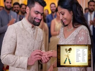 Rinku Singh Priya Saroj Engagement menu card