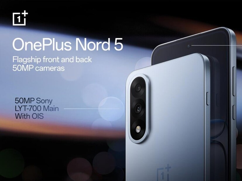 OnePlus Nord 5 camera: OnePlus Nord 5 त्याच्या मागील मॉडेल Nord 4 च्या तुलनेत परफॉर्मेंस आणि इमेजिंग फीचरमध्ये लक्षणीय सुधारणा आणत आहे. यात पुढील आणि मागील दोन्ही बाजूंना 50MP ड्युअल कॅमेरा सेटअप आहे. मागील बाजूस, यात LYT-700 प्रायमरी सेन्सर आहे, जो फ्लॅगशिप OnePlus 13 मध्ये देखील दिसतो, तसेच 8MP अल्ट्रा-वाइड कॅमेरा आहे जो 116-डिग्री फील्ड ऑफ व्ह्यू देतो.
