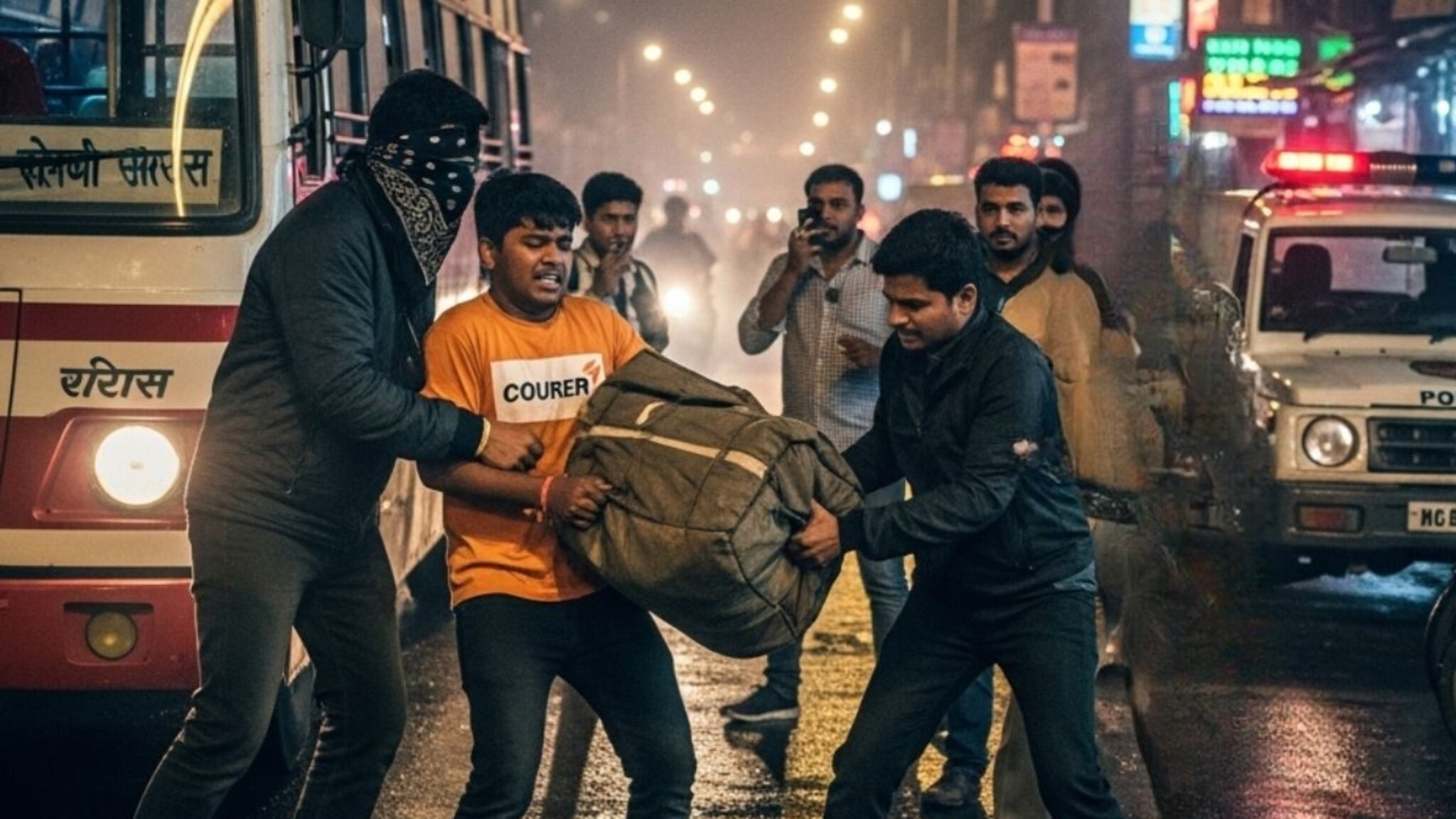 लघुशंकेसाठी उतरला अन्..! दबा धरून बसलेल्या चोरट्यांचा कुरियर बाॅयवर हल्ला; 70 लाखांचं सोनं केलं लंपास