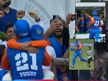 Yusuf Pathan hug son in stadium  Yusuf Pathan hug son in stadium
