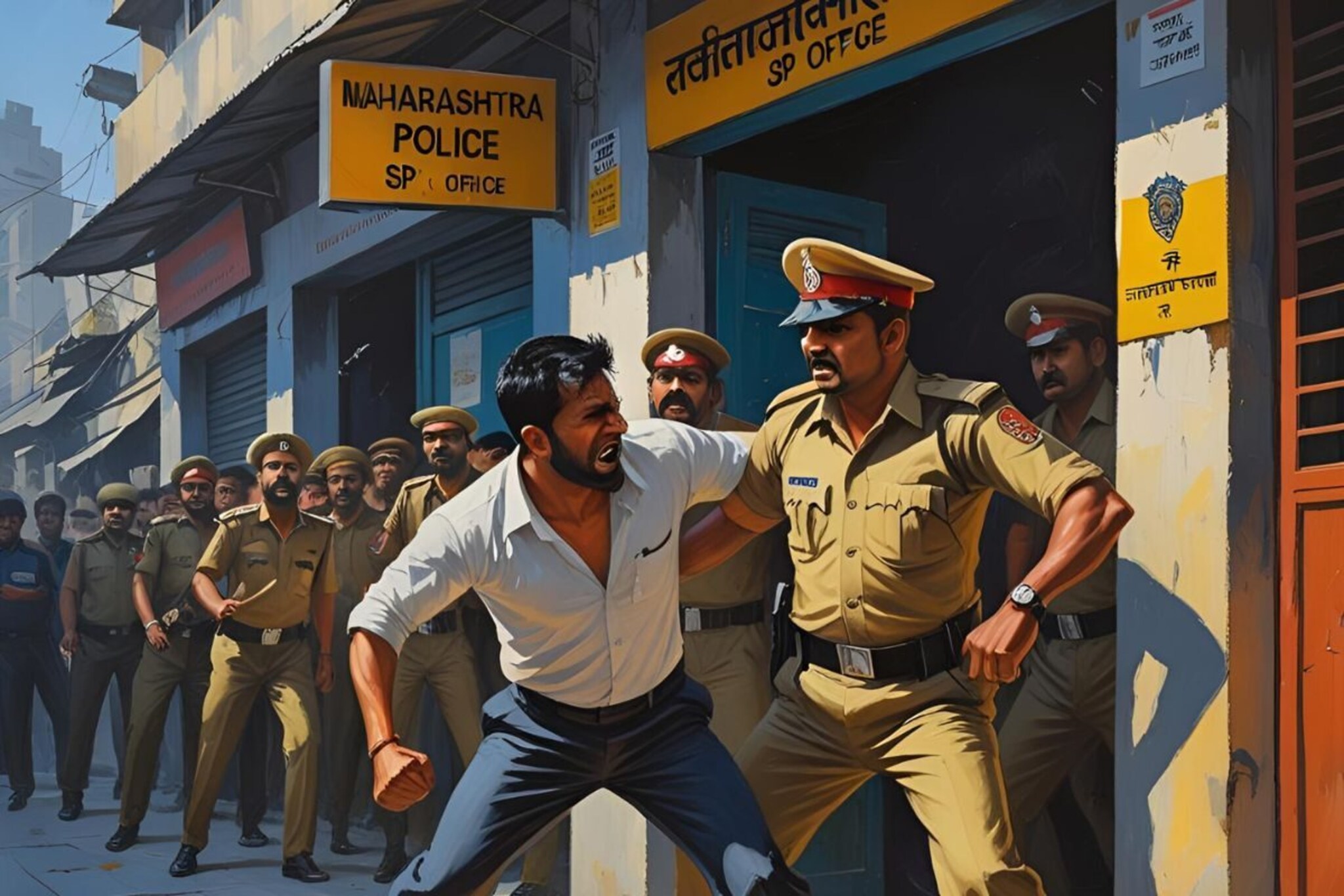 SP कार्यालयात तुफान राडा, तरुणाची पोलिसाला बेदम मारहाण, नंतर घेतलं विष